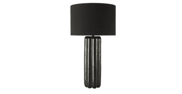 Hebron Table Lamp Black Ceramic With Shade