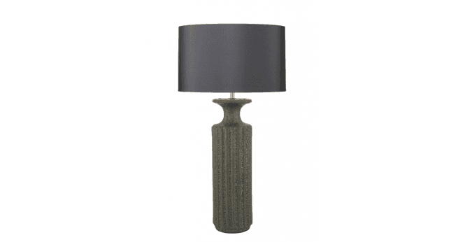 Där Lighting Helicon Grey Faux Silk Drum Shade 40cm
