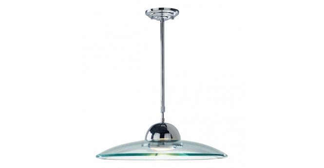 Där Lighting Hemisphere Pendant Polished Chrome and Clear Glass