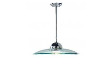 Hemisphere Pendant Polished Chrome and Clear Glass