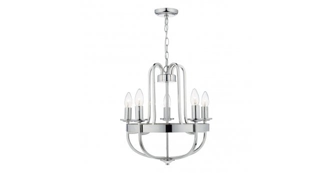 Där Lighting Heythrope 5 Light Pendant Polished Nickel
