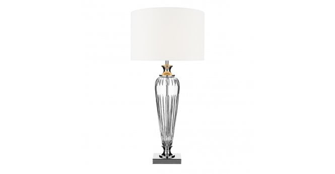 Där Lighting Hinton Table Lamp Polished Chrome Crystal With Shade