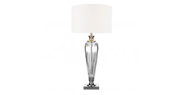 Hinton Table Lamp Polished Chrome Crystal With Shade