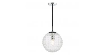 Hobnail Pendant Polished Chrome & Clear Glass