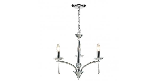 Där Lighting Hyperion 3 Light Dual Mount Pendant Polished Chrome Crystal