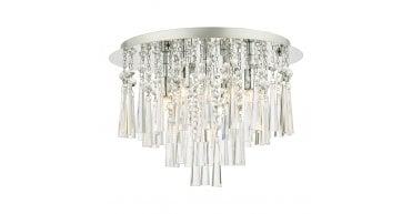 Iclyn 5 Light Flush Polished Chrome Crystal
