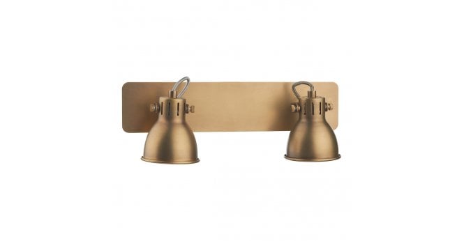 Där Lighting Idaho 2 Light Wall Spotlight Natural Brass