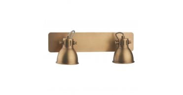 Idaho 2 Light Wall Spotlight Natural Brass