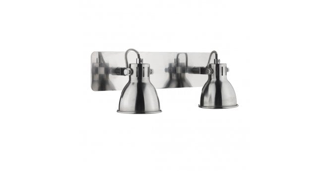 Där Lighting Idaho 2 Light Wall Spotlight Natural Chrome