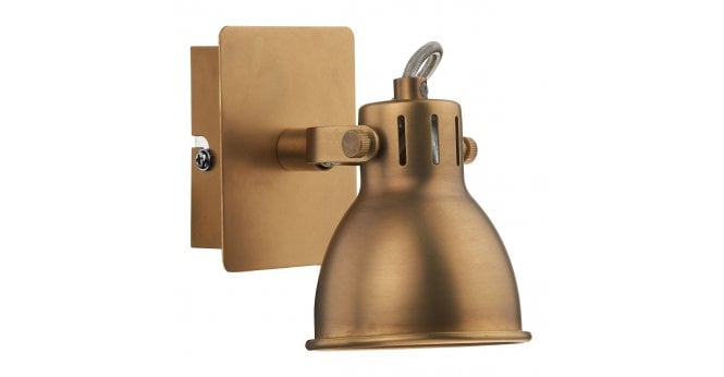 Där Lighting Idaho Single Wall Spotlight Natural Brass