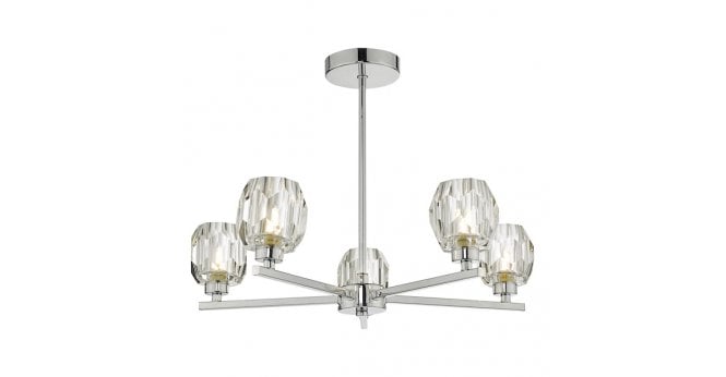 Där Lighting Idina 5 Light Semi Flush Polished Chrome