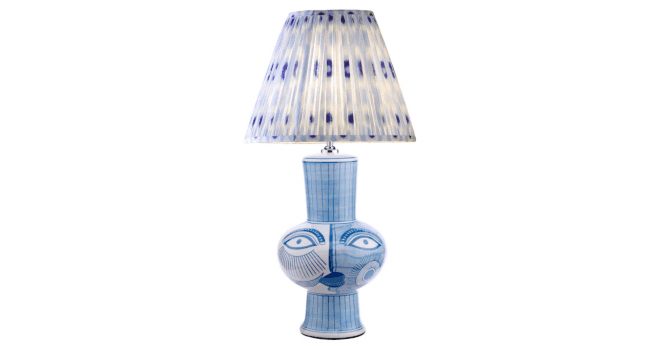 Där Lighting Ikat Blue Cotton Empire Shade 40cm