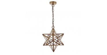 Ilario Large Star Pendant Antique Brass & Glass