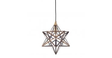 Ilario Small Star Pendant Antique Brass Glass