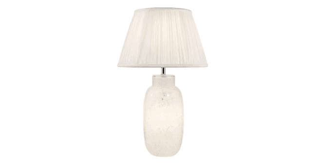 Där Lighting Ileana Table Lamp White Glass With Shade