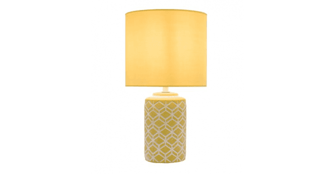 Där Lighting Ilona Ceramic Table Lamp Yellow With Shade