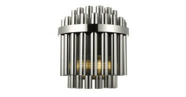 Imani 2 Light Wall Light Polished Chrome and Smoked Ribbed Glass