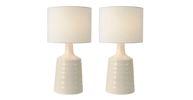 Där Lighting Inci Twin Pack Table Lamp Cream With Shade