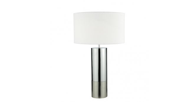 Där Lighting Ingleby Table Lamp Polished Chrome And Brushed Chrome With Shade