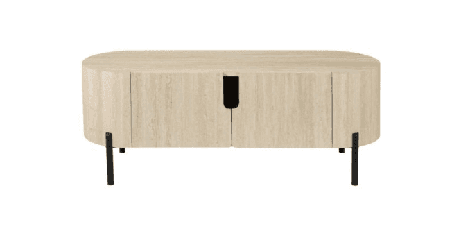 Där Lighting Ioana Cabinet Travertine Effect and Matt Black
