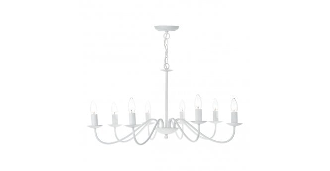 Där Lighting Irwin 8 Light Pendant Dual Mount White