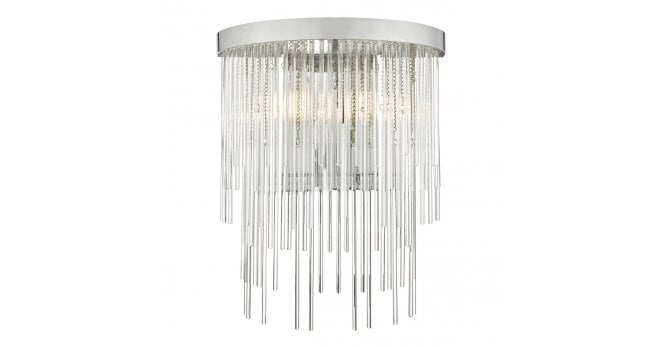 Där Lighting Isla 2 Light Wall Light Polished Chrome And Clear Glass