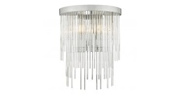 Isla 2 Light Wall Light Polished Chrome And Clear Glass