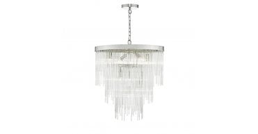 Isla 7lt Pendant Polished Chrome & Clear Glass Rods