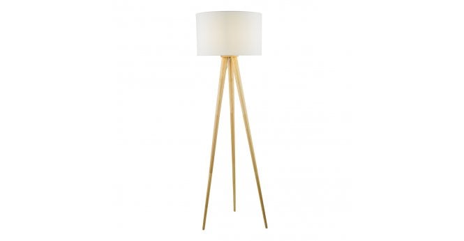 Där Lighting Ivor Tripod Floor Lamp Light Oak