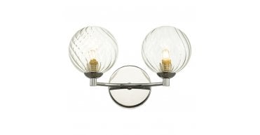 Izzy 2 Light Wall Light Polished Chrome With Twisted Glass