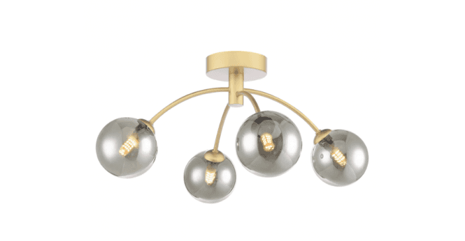 Där Lighting Izzy 4 Light Semi-Flush Matt Gold Fitting Only