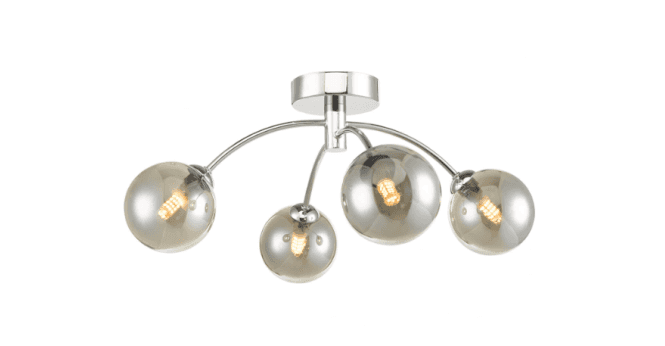 Där Lighting Izzy 4 Light Semi Flush Polished Chrome Frame Only