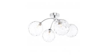 Izzy 4 Light Semi Flush Polished Chrome With Clear Dimpled Glass