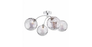 Izzy 4 Light Semi Flush Polished Chrome With Smoked Dimpled Glass