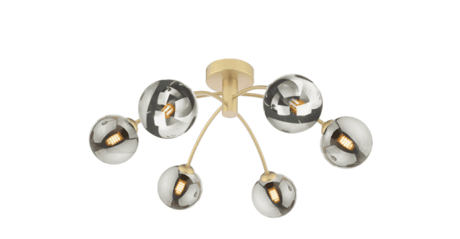 Där Lighting Izzy 6 Light Semi-Flush Matt Gold  Fitting Only