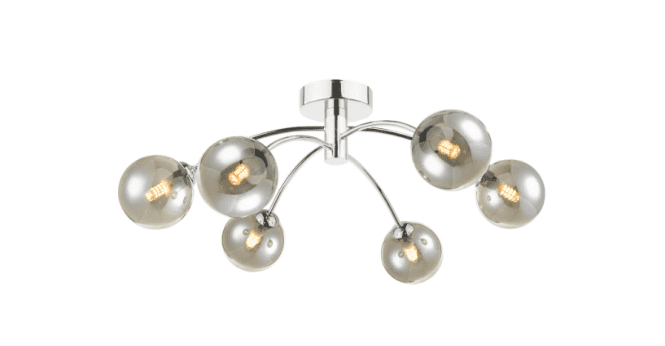 Där Lighting Izzy 6lt Semi Flush Polished Chrome Frame Only
