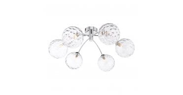 Izzy 6lt Semi Flush Polished Chrome With Clear Dimpled Glass