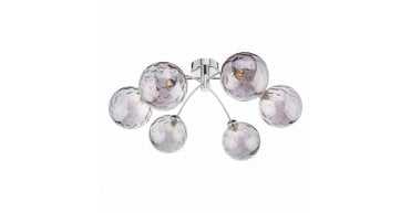 Izzy 6lt Semi Flush Polished Chrome With Smoked Dimpled Glass