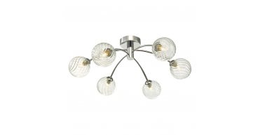 Izzy 6lt Semi Flush Polished Chrome With Twisted Glass