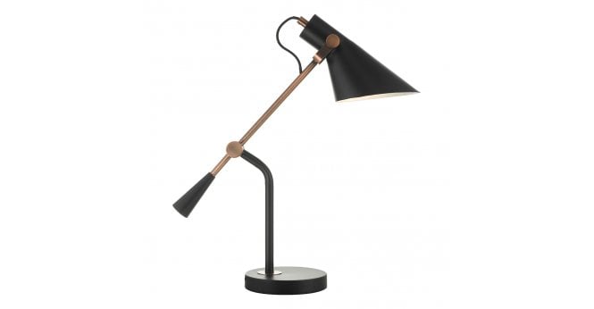 Där Lighting Jack Task Table Lamp Black Antique Copper