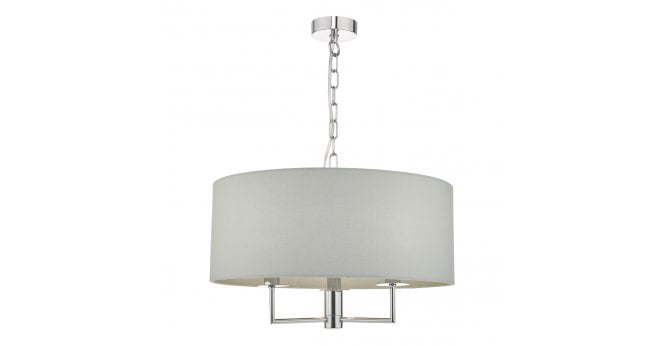 Där Lighting Jamelia 3 Light Pendant Polished Chrome & Grey