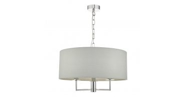 Jamelia 3 Light Pendant Polished Chrome & Grey