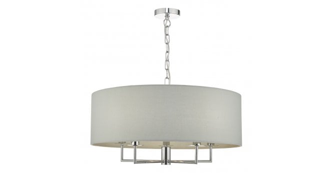 Där Lighting Jamelia 5lt Pendant Polished Chrome & Grey