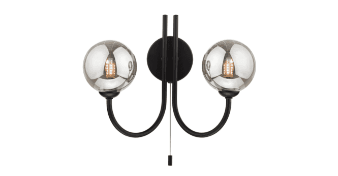 Där Lighting Jared 2 Light Wall Light Matt Black Bracket Only