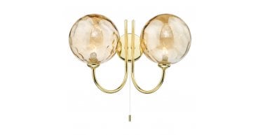 Jared 2 Light Wall Light Polished Gold Champagne Dimpled Glass