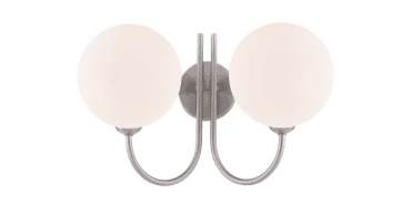 Jared 2 Light Wall Light Satin Nickel With Opal Glass