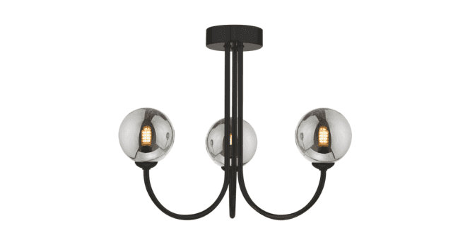 Där Lighting Jared 3 Light Semi Flush Matt Black Fitting Only