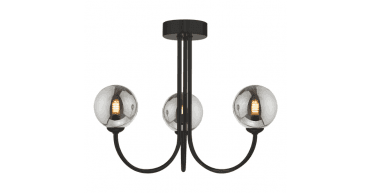 Jared 3 Light Semi Flush Matt Black Fitting Only