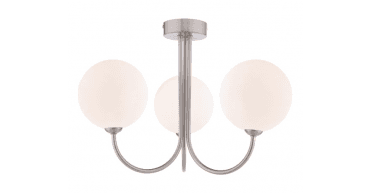 Jared 3 Light Semi-Flush Satin Nickel With Opal Glass