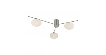 Jasper 3 Light Semi Flush Satin Nickel Opal glass